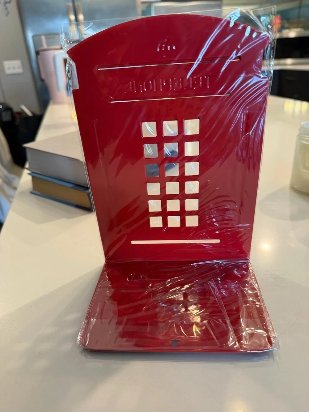 Red Telephone Booth Metal Bookends - Set of 2